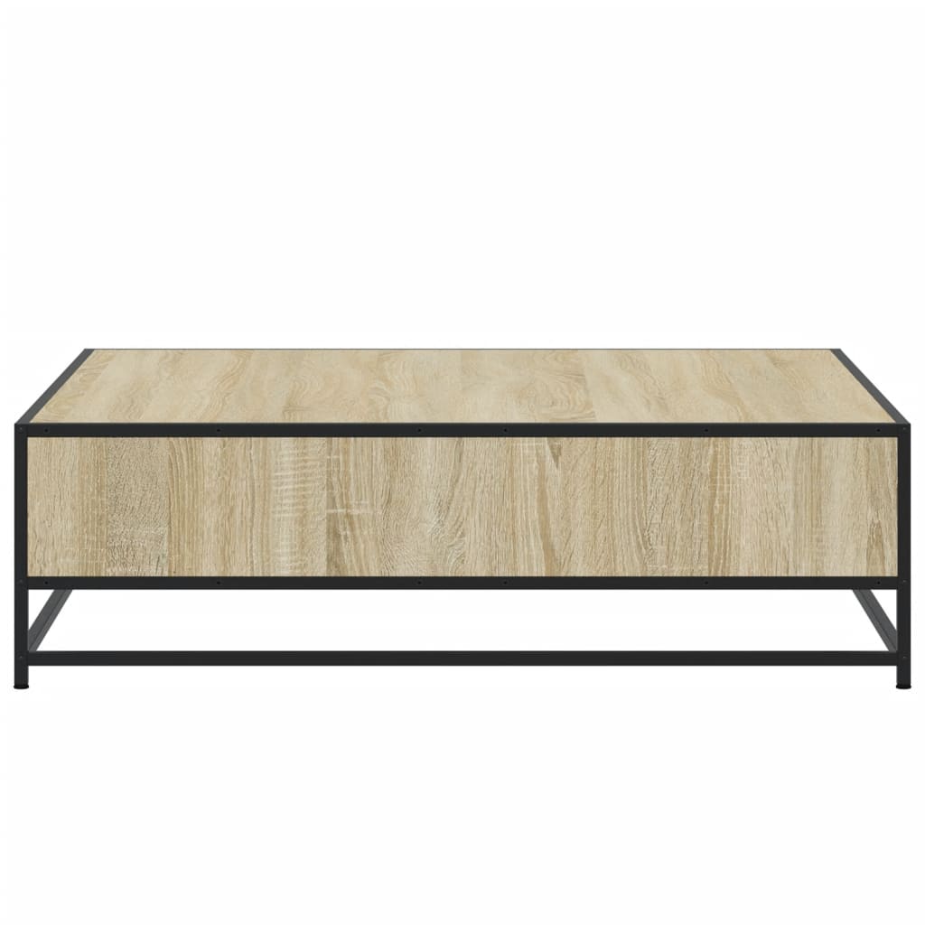 Salontafel 100x100x30 cm bewerkt hout en metaal sonoma eiken
