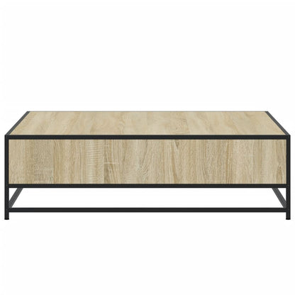 Salontafel 100x100x30 cm bewerkt hout en metaal sonoma eiken