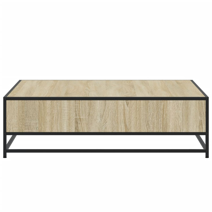 Salontafel 100x100x30 cm bewerkt hout en metaal sonoma eiken