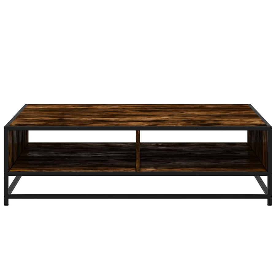 Salontafel 100x100x30 cm bewerkt hout en metaal gerookt eiken