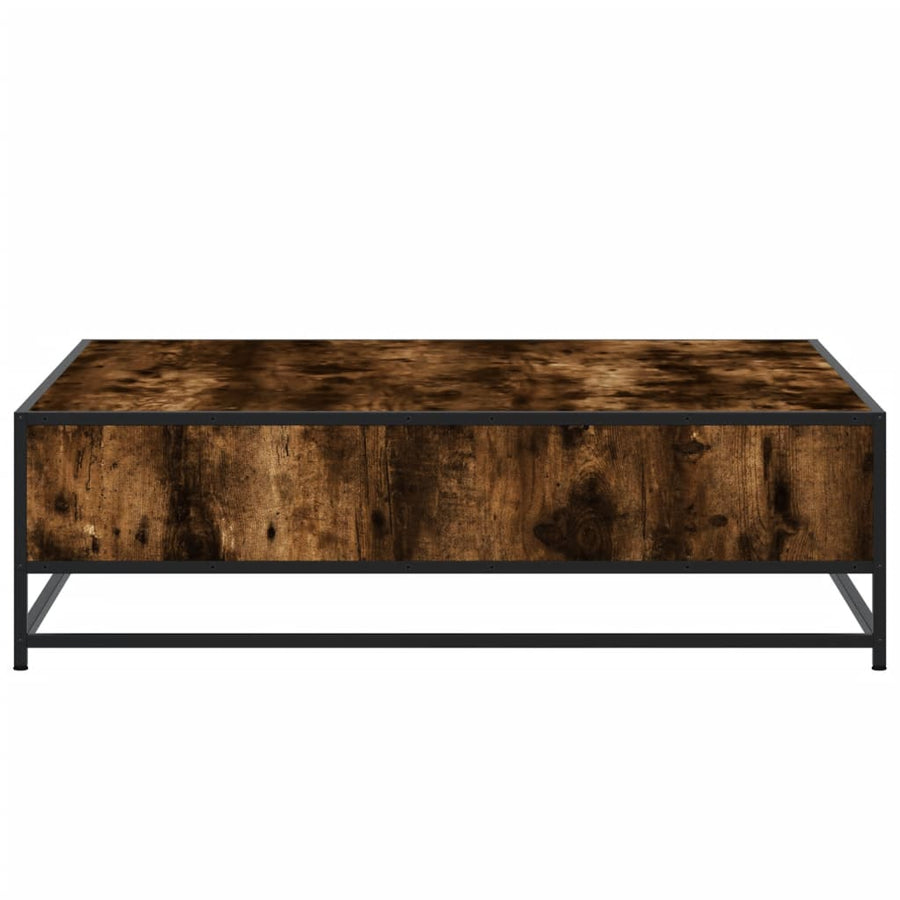 Salontafel 100x100x30 cm bewerkt hout en metaal gerookt eiken
