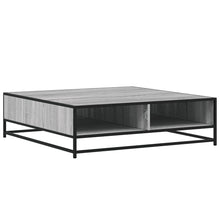 Salontafel 100x100x30 cm bewerkt hout en metaal grijs sonoma