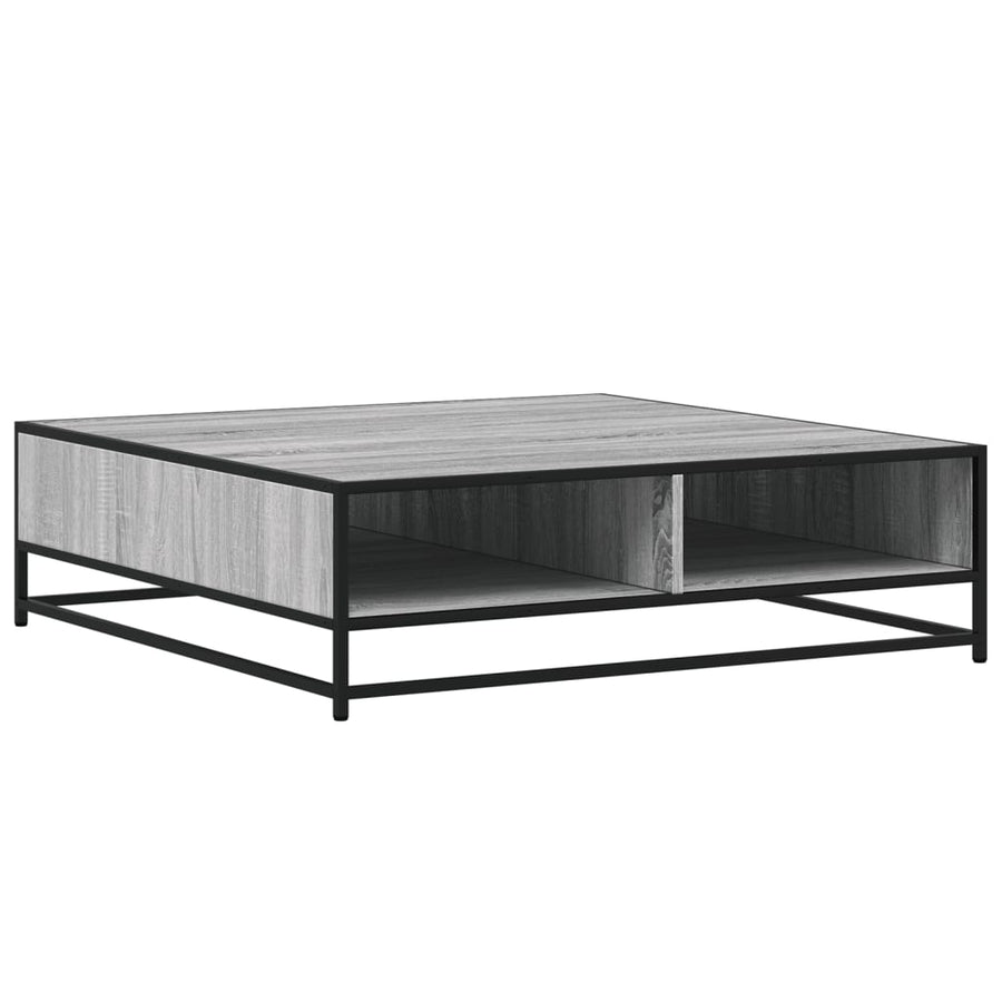 Salontafel 100x100x30 cm bewerkt hout en metaal grijs sonoma