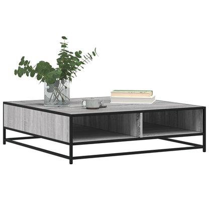Salontafel 100x100x30 cm bewerkt hout en metaal grijs sonoma