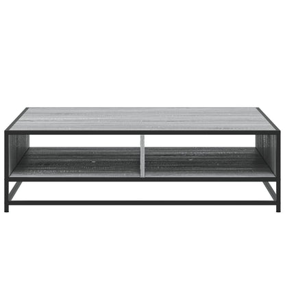 Salontafel 100x100x30 cm bewerkt hout en metaal grijs sonoma