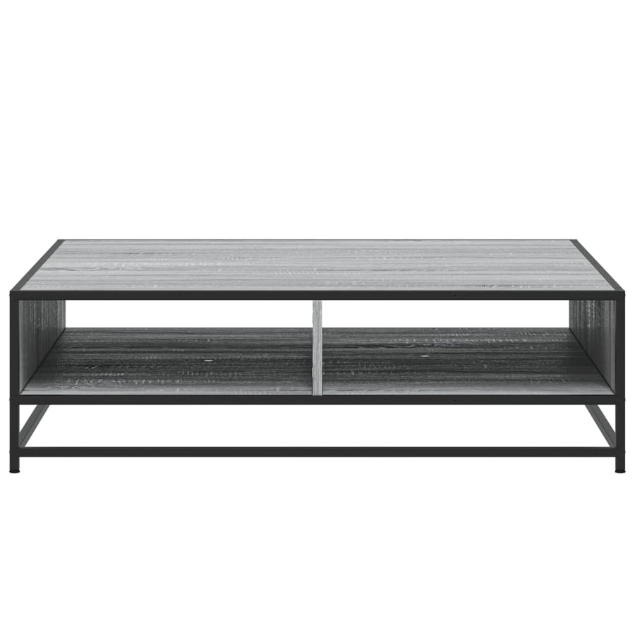 Salontafel 100x100x30 cm bewerkt hout en metaal grijs sonoma