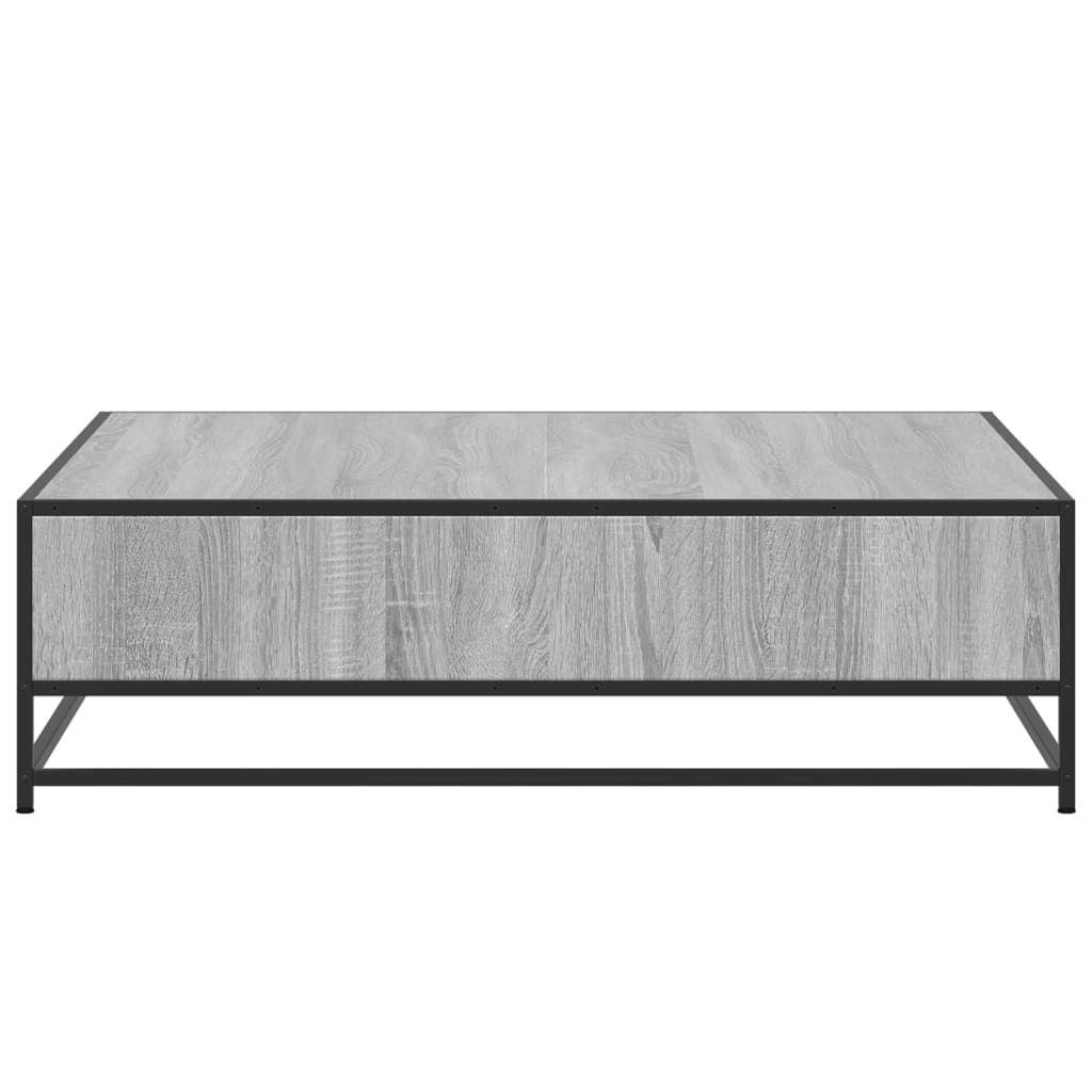 Salontafel 100x100x30 cm bewerkt hout en metaal grijs sonoma
