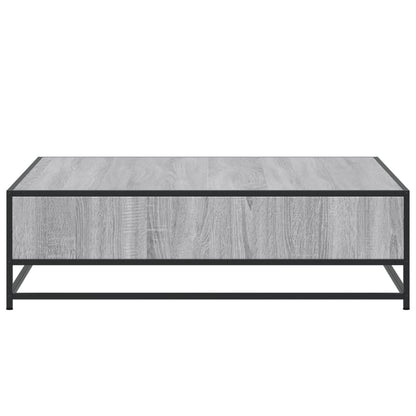 Salontafel 100x100x30 cm bewerkt hout en metaal grijs sonoma
