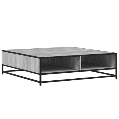 Salontafel 100x100x30 cm bewerkt hout en metaal grijs sonoma