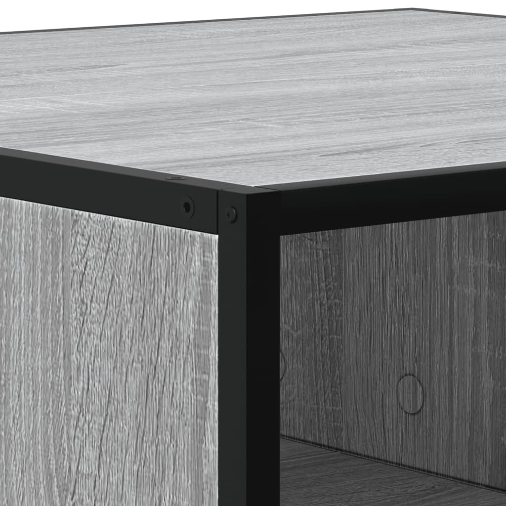 Salontafel 100x100x30 cm bewerkt hout en metaal grijs sonoma