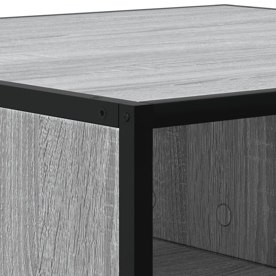 Salontafel 100x100x30 cm bewerkt hout en metaal grijs sonoma