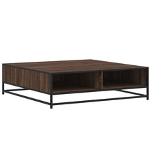 Salontafel 100x100x30 cm bewerkt hout en metaal bruin eiken