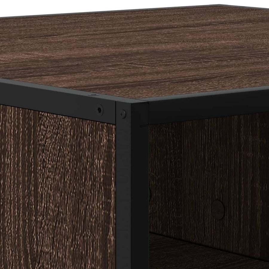 Salontafel 100x100x30 cm bewerkt hout en metaal bruin eiken