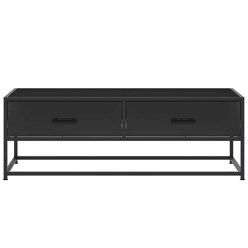 Salontafel 100x50x35 cm bewerkt hout en metaal zwart
