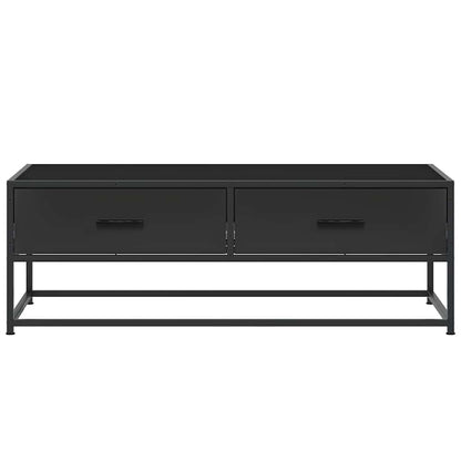 Salontafel 100x50x35 cm bewerkt hout en metaal zwart