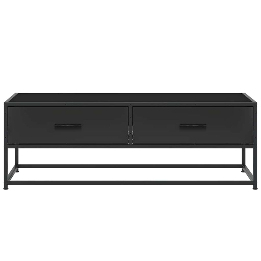 Salontafel 100x50x35 cm bewerkt hout en metaal zwart