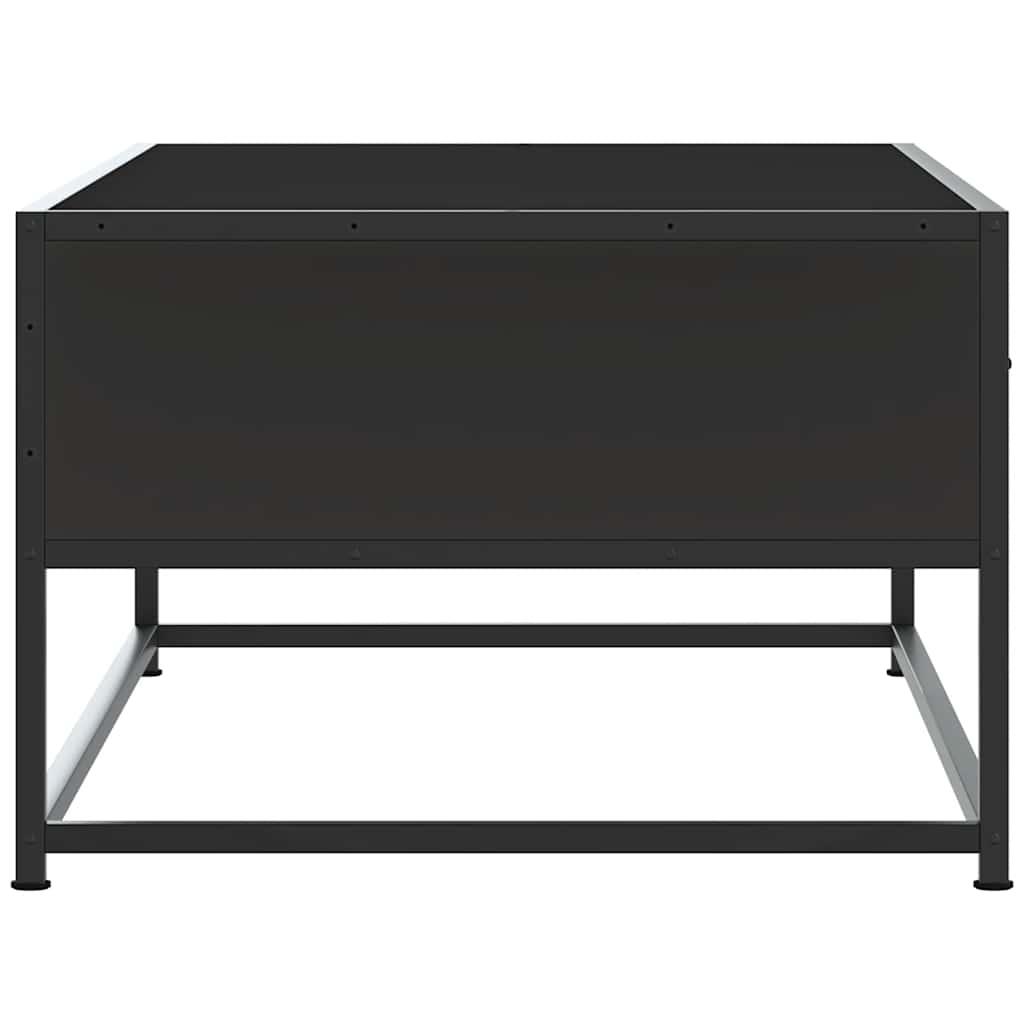 Salontafel 100x50x35 cm bewerkt hout en metaal zwart