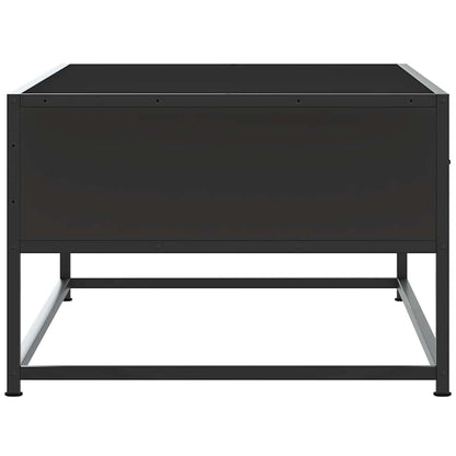 Salontafel 100x50x35 cm bewerkt hout en metaal zwart