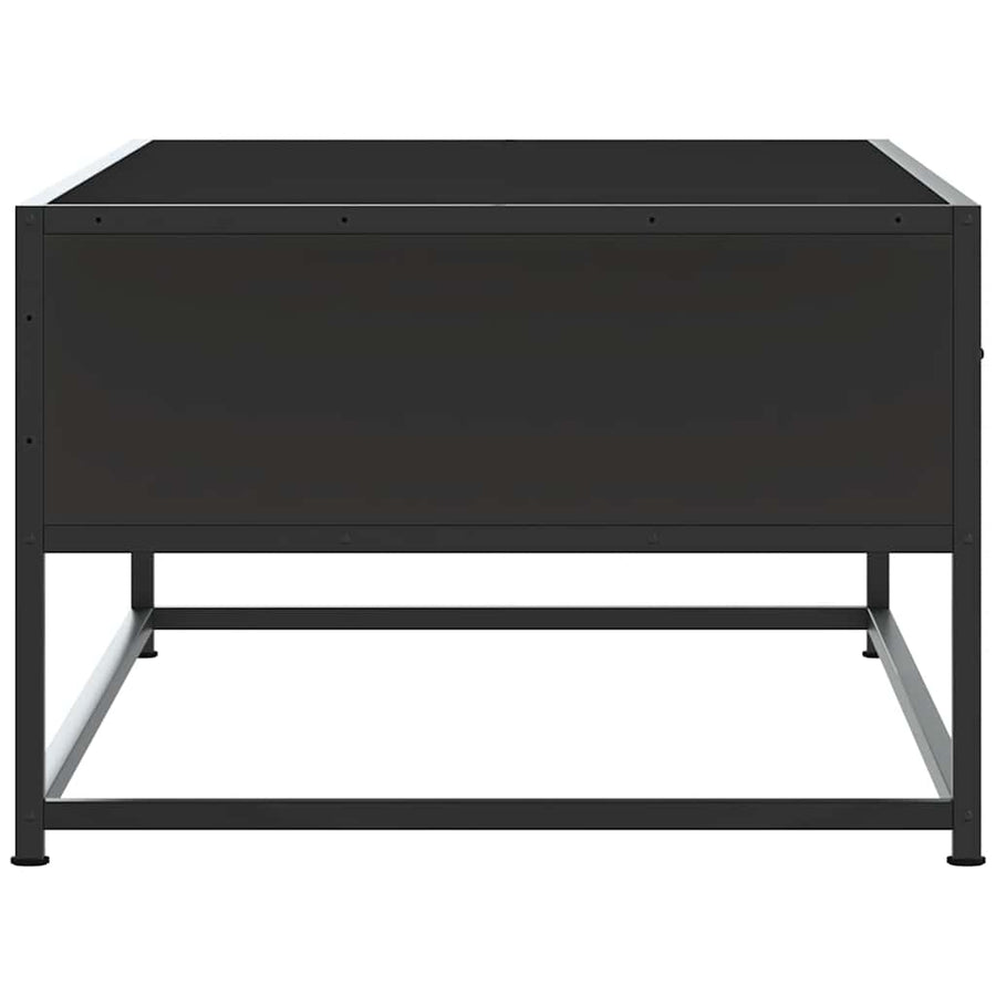 Salontafel 100x50x35 cm bewerkt hout en metaal zwart
