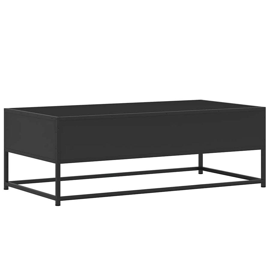 Salontafel 100x50x35 cm bewerkt hout en metaal zwart