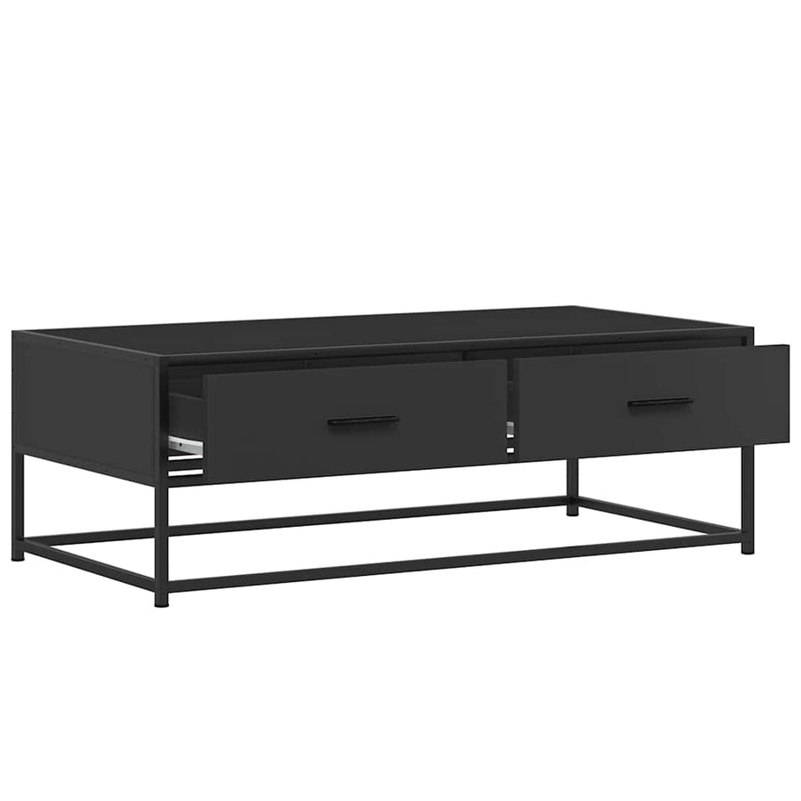 Salontafel 100x50x35 cm bewerkt hout en metaal zwart