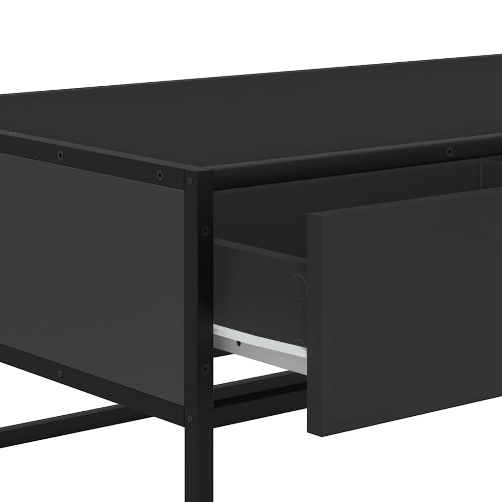 Salontafel 100x50x35 cm bewerkt hout en metaal zwart