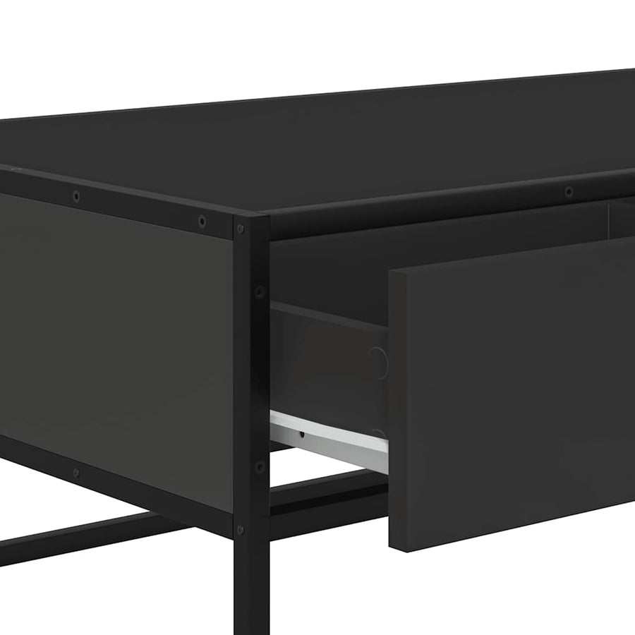 Salontafel 100x50x35 cm bewerkt hout en metaal zwart