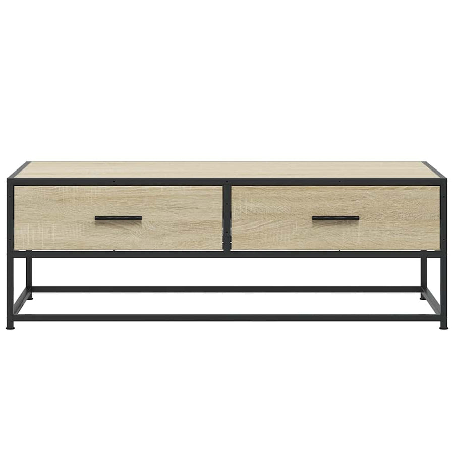 Salontafel 100x50x35 cm bewerkt hout en metaal sonoma eiken