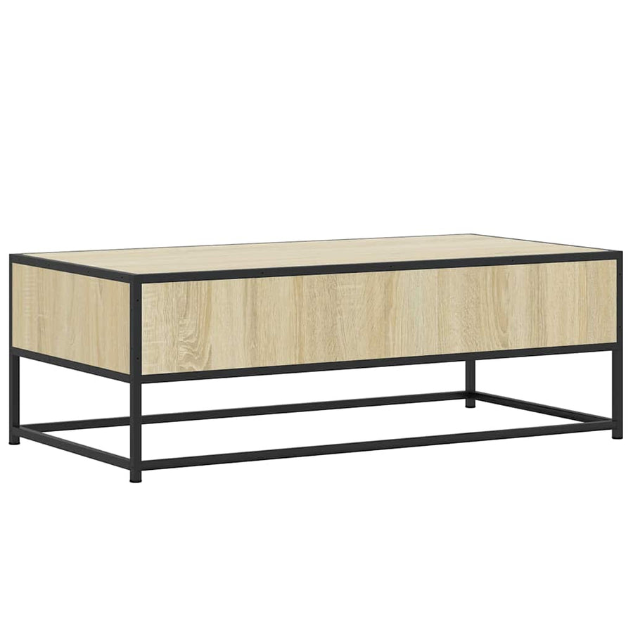 Salontafel 100x50x35 cm bewerkt hout en metaal sonoma eiken
