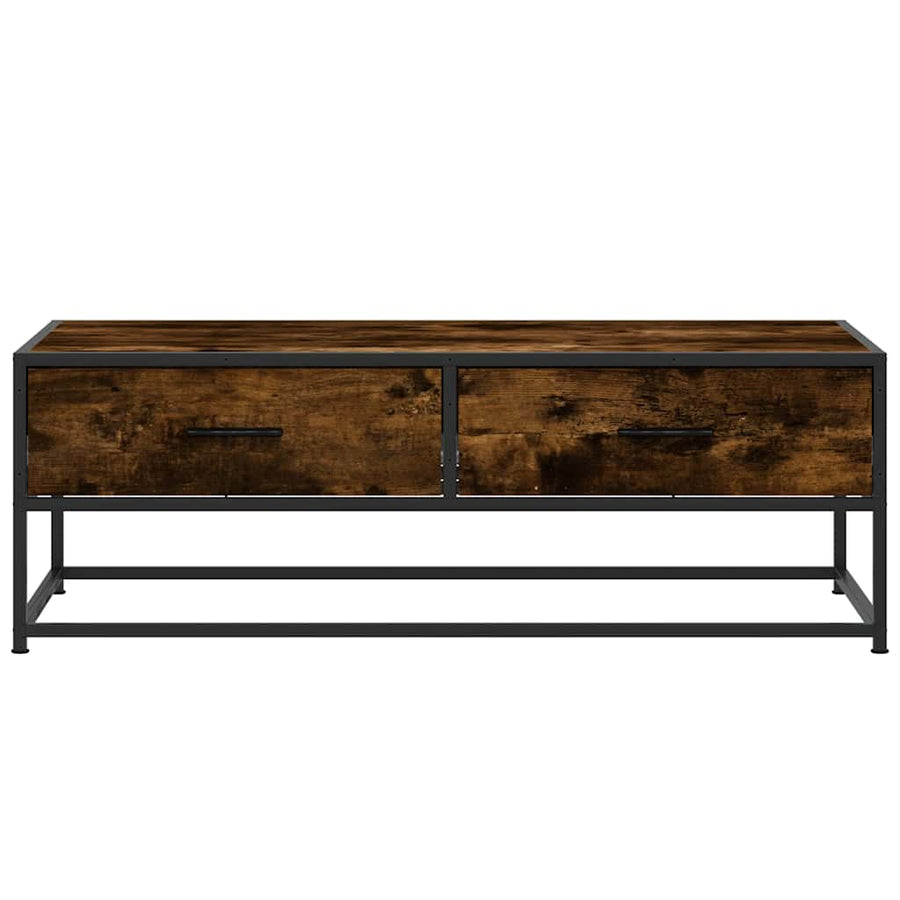 Salontafel 100x50x35 cm bewerkt hout en metaal gerookt eiken