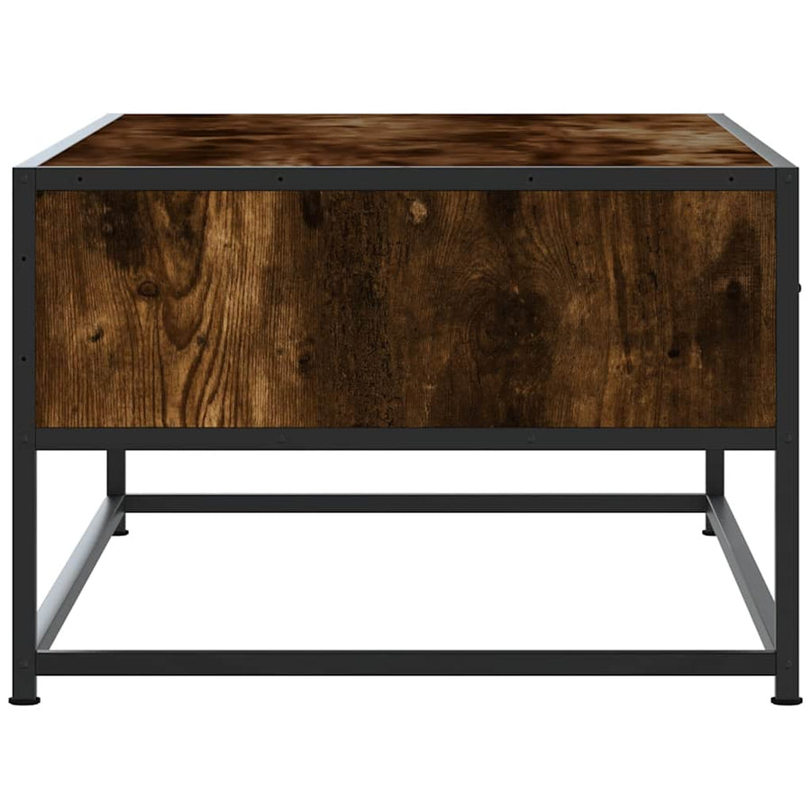 Salontafel 100x50x35 cm bewerkt hout en metaal gerookt eiken