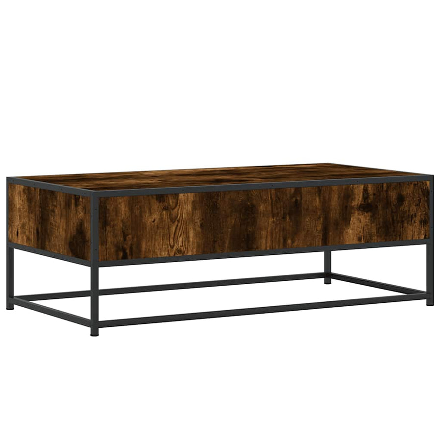 Salontafel 100x50x35 cm bewerkt hout en metaal gerookt eiken