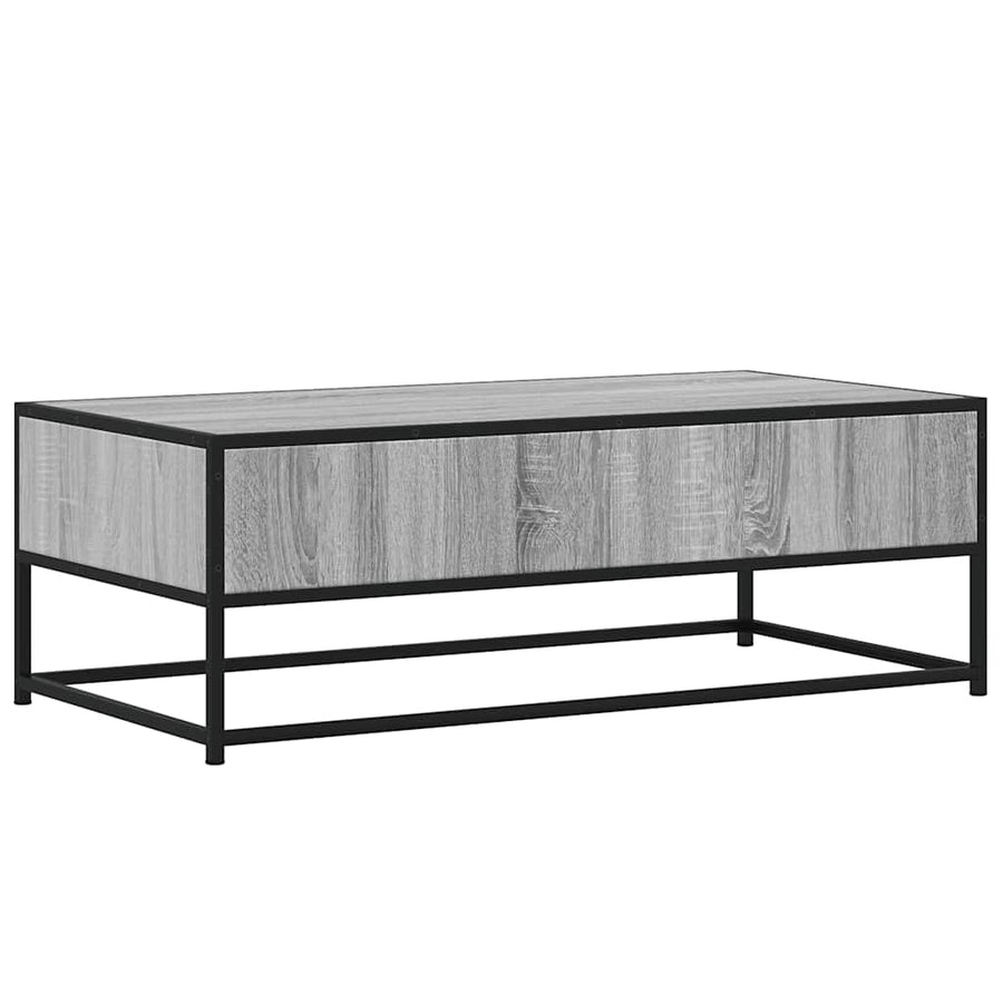 Salontafel 100x50x35 cm bewerkt hout en metaal grijs sonoma