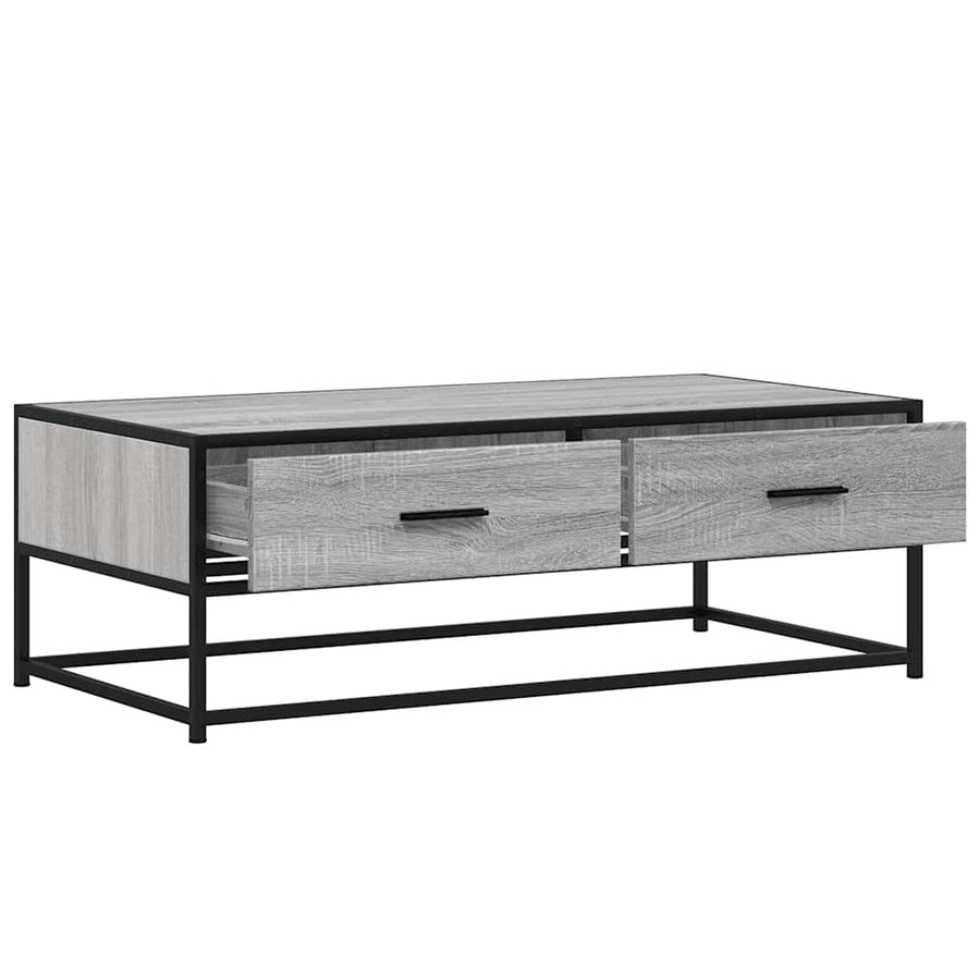 Salontafel 100x50x35 cm bewerkt hout en metaal grijs sonoma