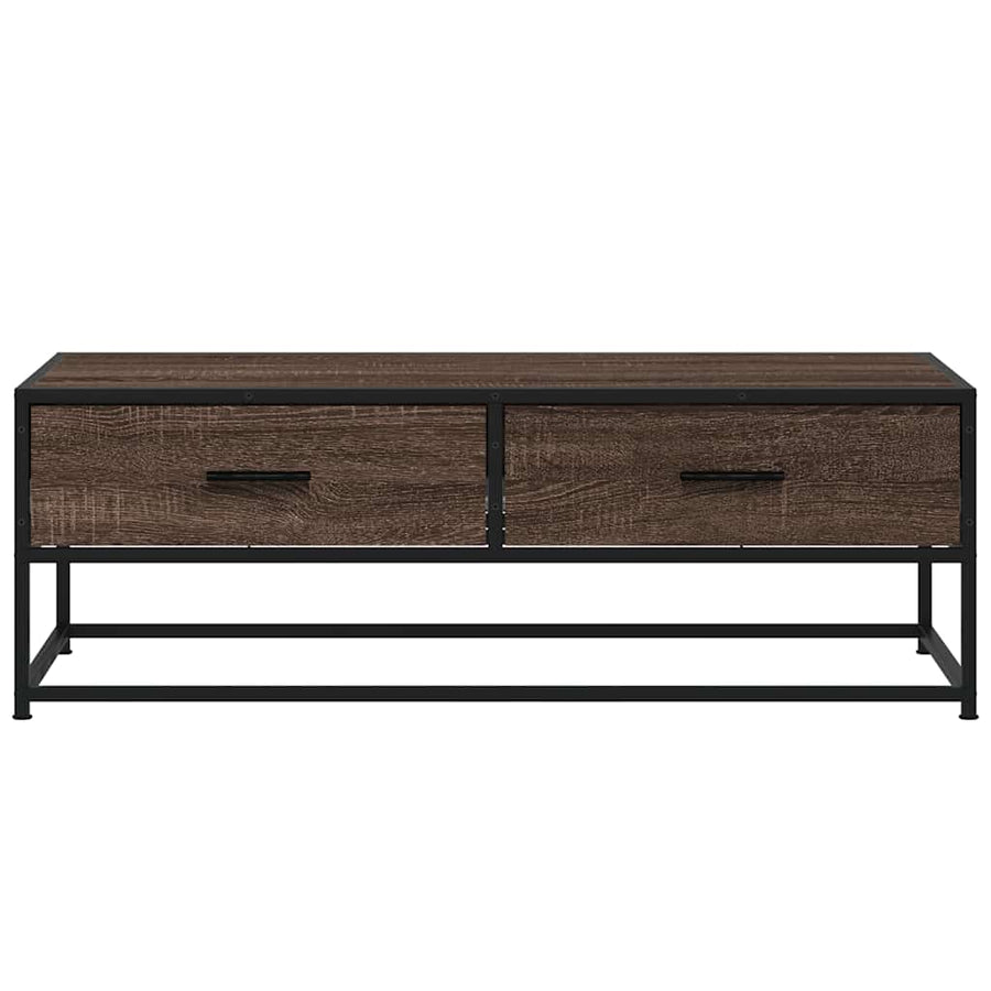 Salontafel 100x50x35 cm bewerkt hout en metaal bruin eikenkleur