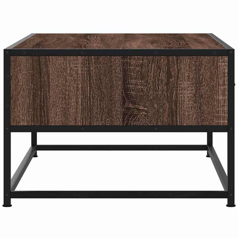 Salontafel 100x50x35 cm bewerkt hout en metaal bruin eikenkleur