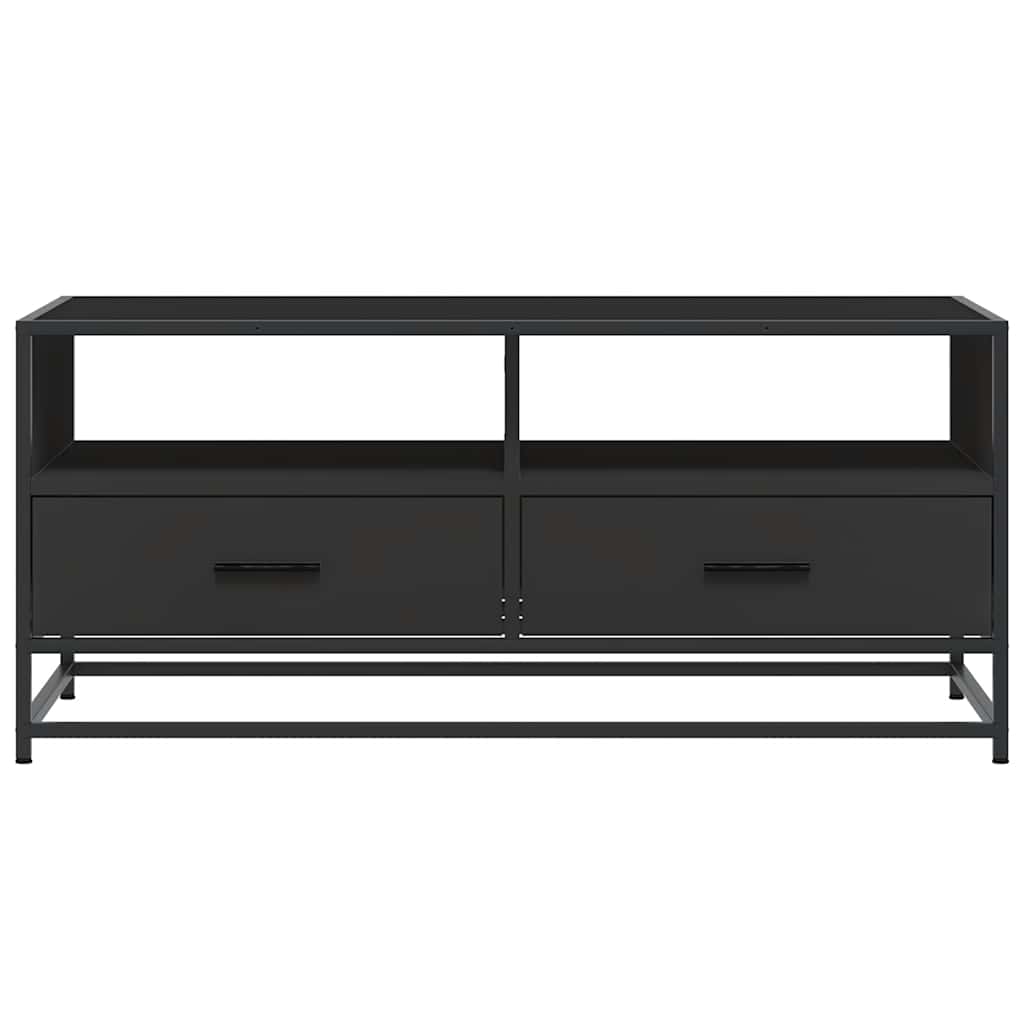 Salontafel 100x50x45 cm bewerkt hout en metaal zwart