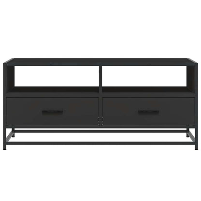 Salontafel 100x50x45 cm bewerkt hout en metaal zwart