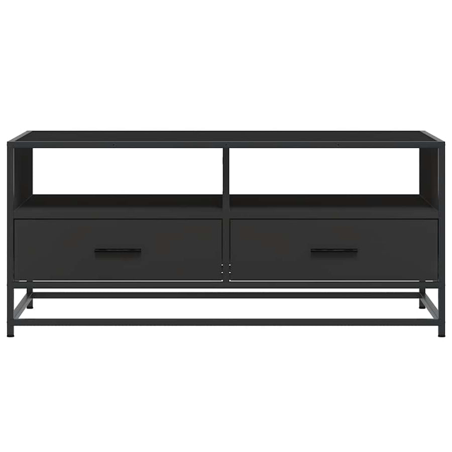 Salontafel 100x50x45 cm bewerkt hout en metaal zwart