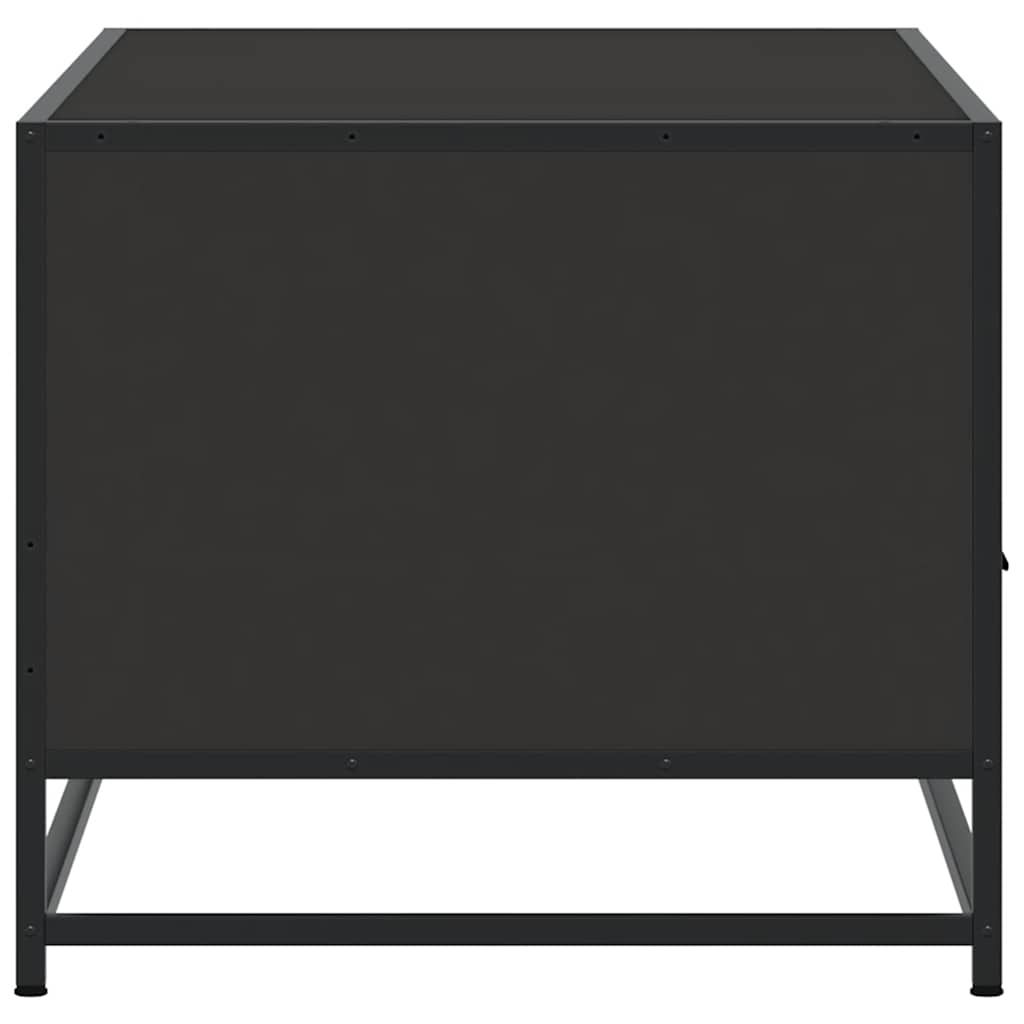 Salontafel 100x50x45 cm bewerkt hout en metaal zwart