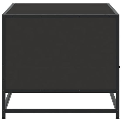 Salontafel 100x50x45 cm bewerkt hout en metaal zwart