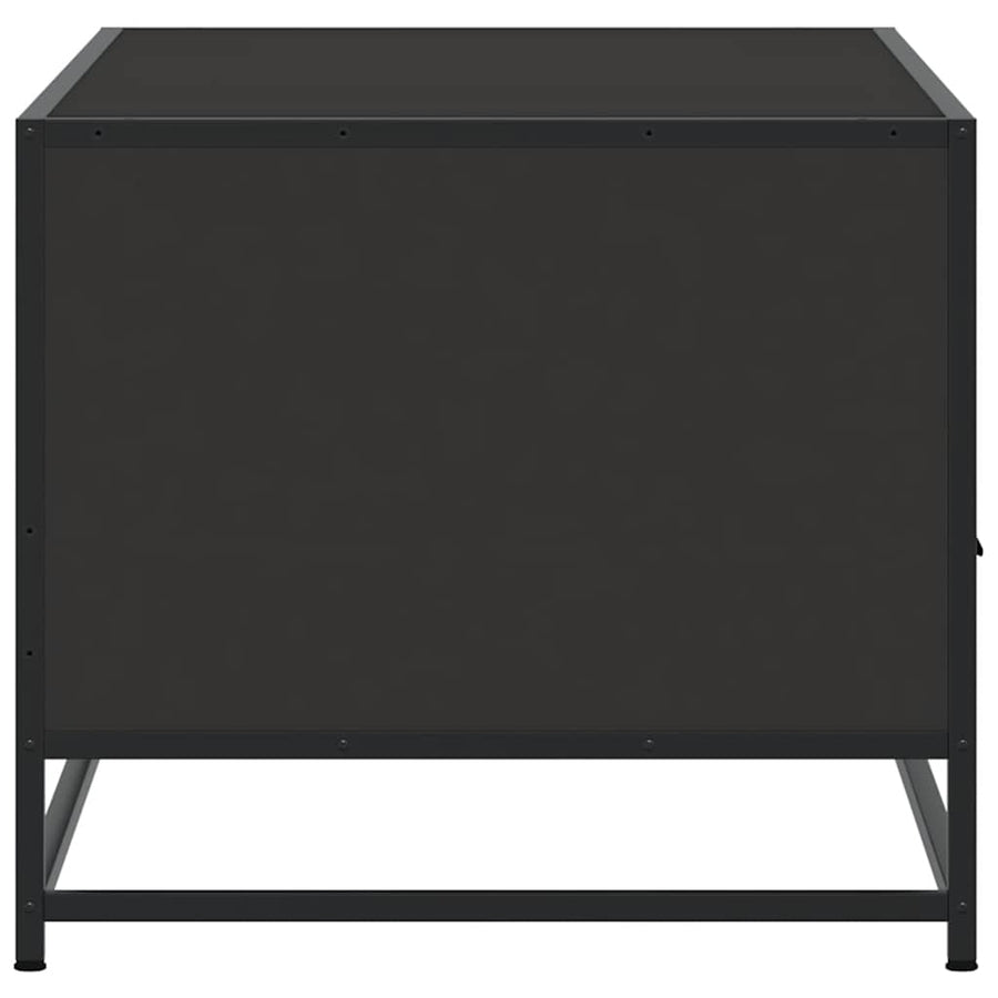 Salontafel 100x50x45 cm bewerkt hout en metaal zwart