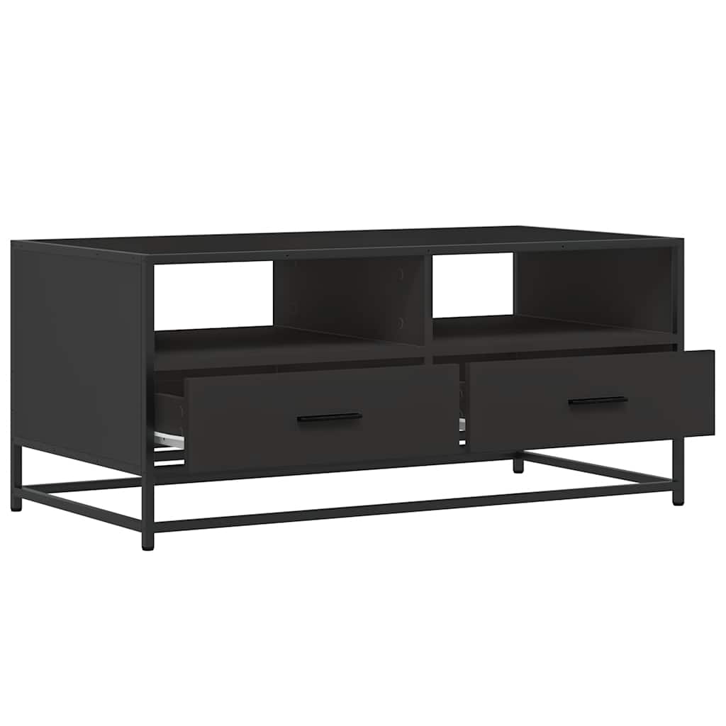 Salontafel 100x50x45 cm bewerkt hout en metaal zwart