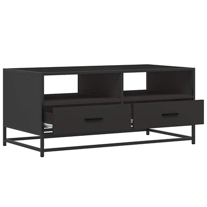 Salontafel 100x50x45 cm bewerkt hout en metaal zwart
