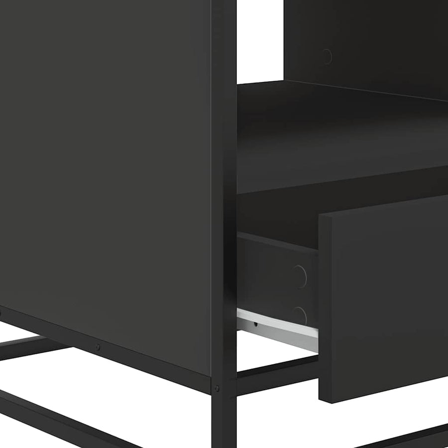 Salontafel 100x50x45 cm bewerkt hout en metaal zwart
