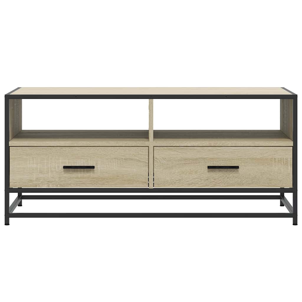 Salontafel 100x50x45 cm bewerkt hout en metaal sonoma eiken