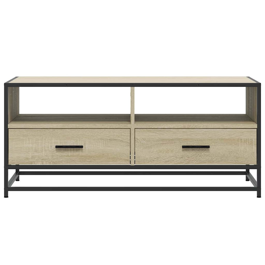 Salontafel 100x50x45 cm bewerkt hout en metaal sonoma eiken