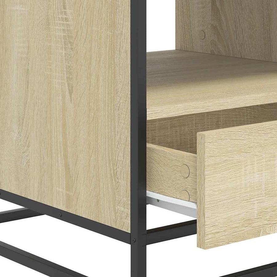 Salontafel 100x50x45 cm bewerkt hout en metaal sonoma eiken