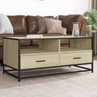 Coffee table 100x50x45 cm engineered wood and metal Sonoma oak