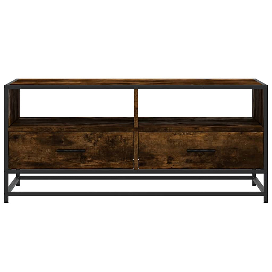 Salontafel 100x50x45 cm bewerkt hout en metaal gerookt eiken